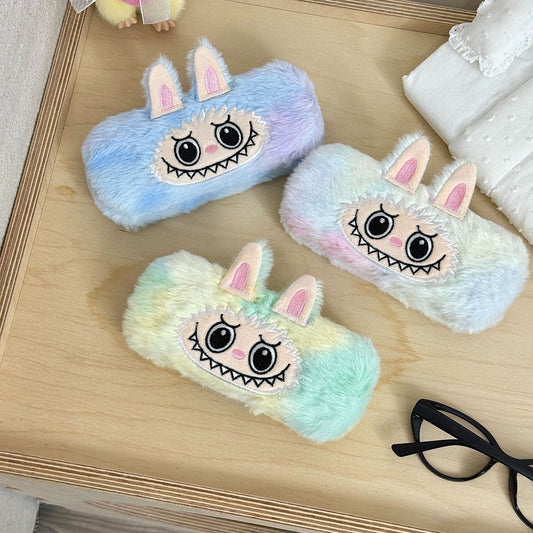 Cartoon Labubu Glasses Case Plush Cartoon Cute High-Looking High-End Sense Anti-Stress